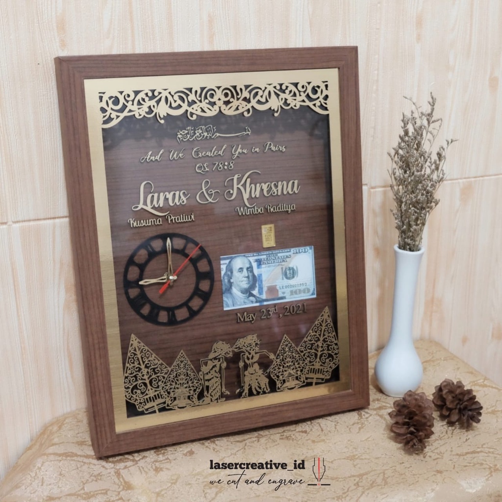 Pigura Bingkai Frame Mahar Custom Lasercutting Long Lasting