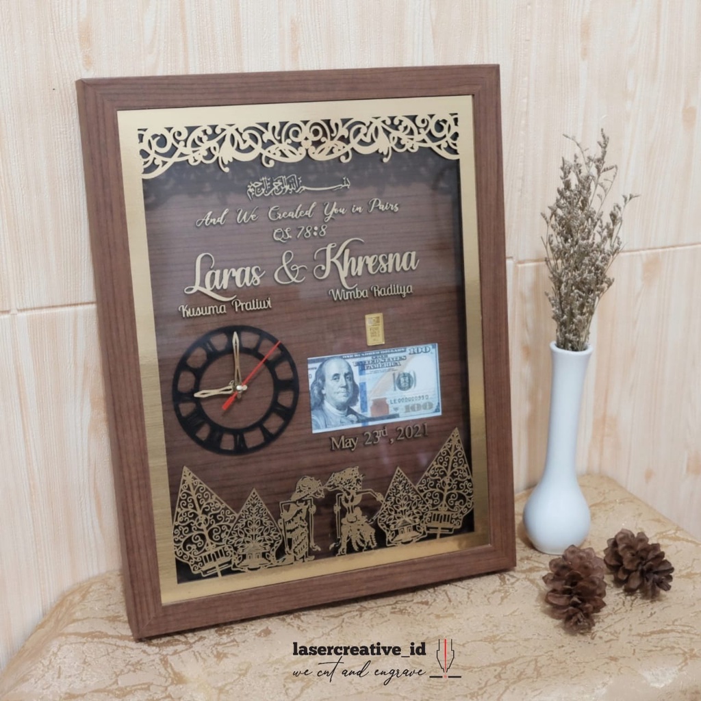 Pigura Bingkai Frame Mahar Custom Lasercutting Long Lasting