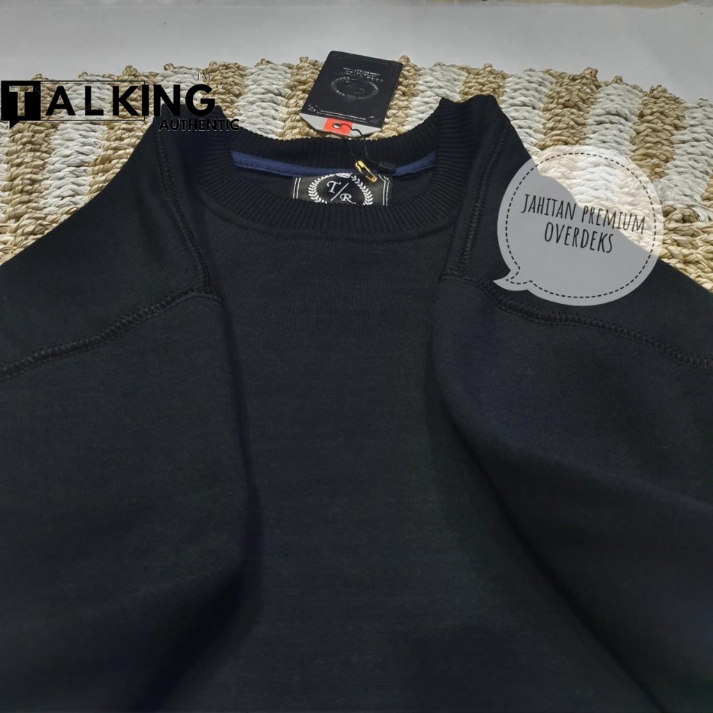 Sweater Polos Crewneck Pria Wanita Unisex Premium Hitam Suiter Lengan Panjang Oblong TR Murah Ori