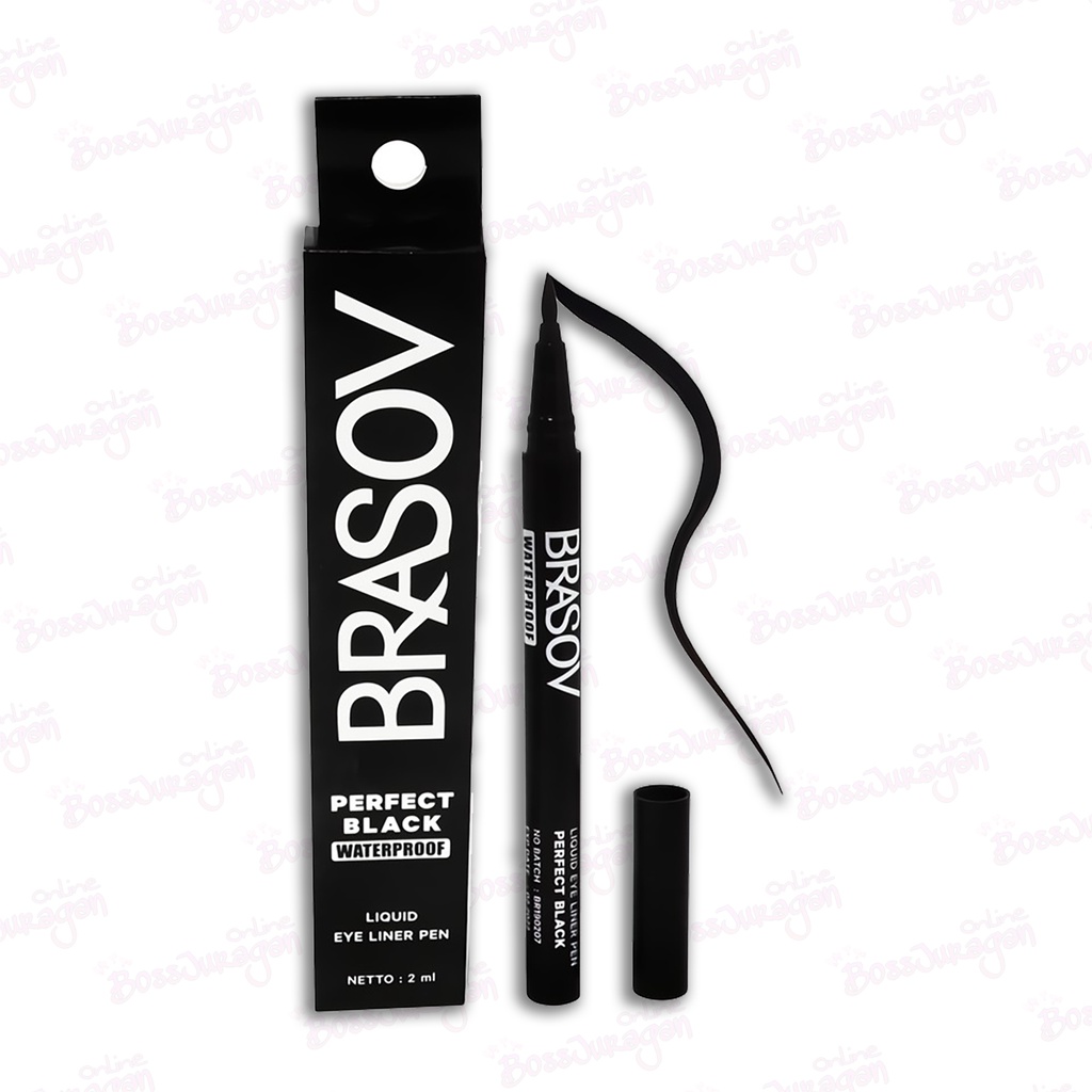 (BOSS) BRASOV Eyeliner Perfect Black Waterproof 2mL - Brasov Eye Liner Pen Liquid Waterproof