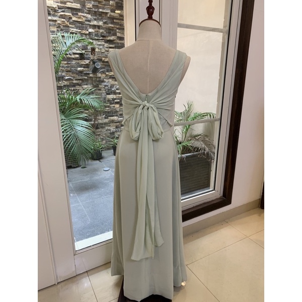 Dress bridesmaid sage olive bhldn style bumil pregnant friendly
