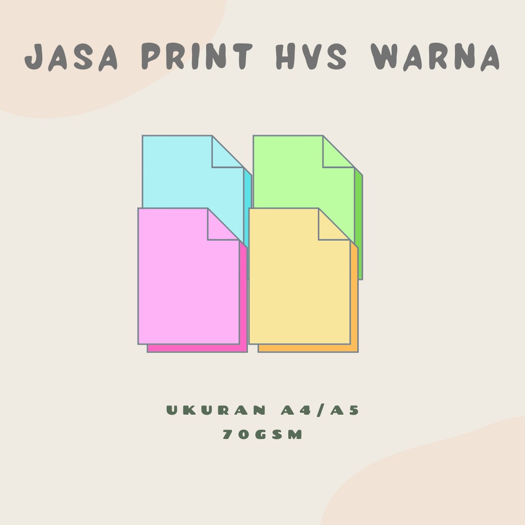 

JASA PRINT / CETAK HVS Warna A5 / A4 70 gsm