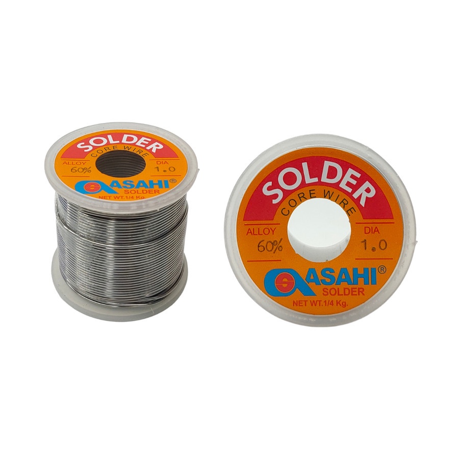 Timah Solder Asahi 1mm 1/4kg Timah Gulung 1 mm 1/4 kg Grade 60% Alloy 250gr