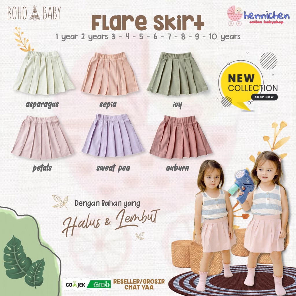 BOHOPANNA LONG SKIRT ROK ANAK PEREMPUAN MARTA / FLARE SKIRT / PLAYSKIRT BOHOBABY 1 - 10 TH