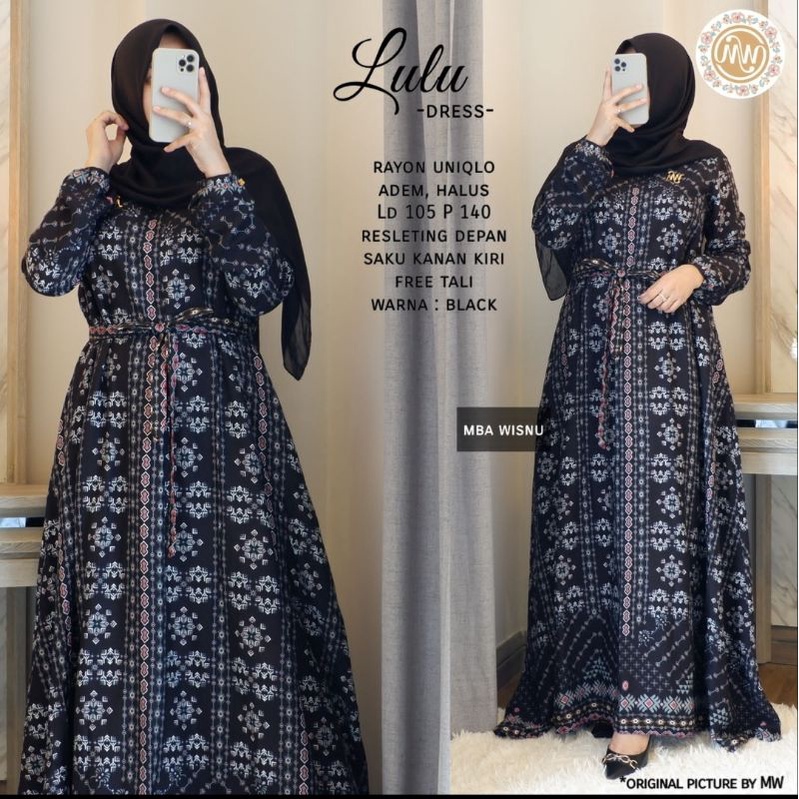LULU DRESS PRIGINAL MBA WISNU/DRESS RAYON MBA WISNU/ORIGINAL MBA WISNU/MW