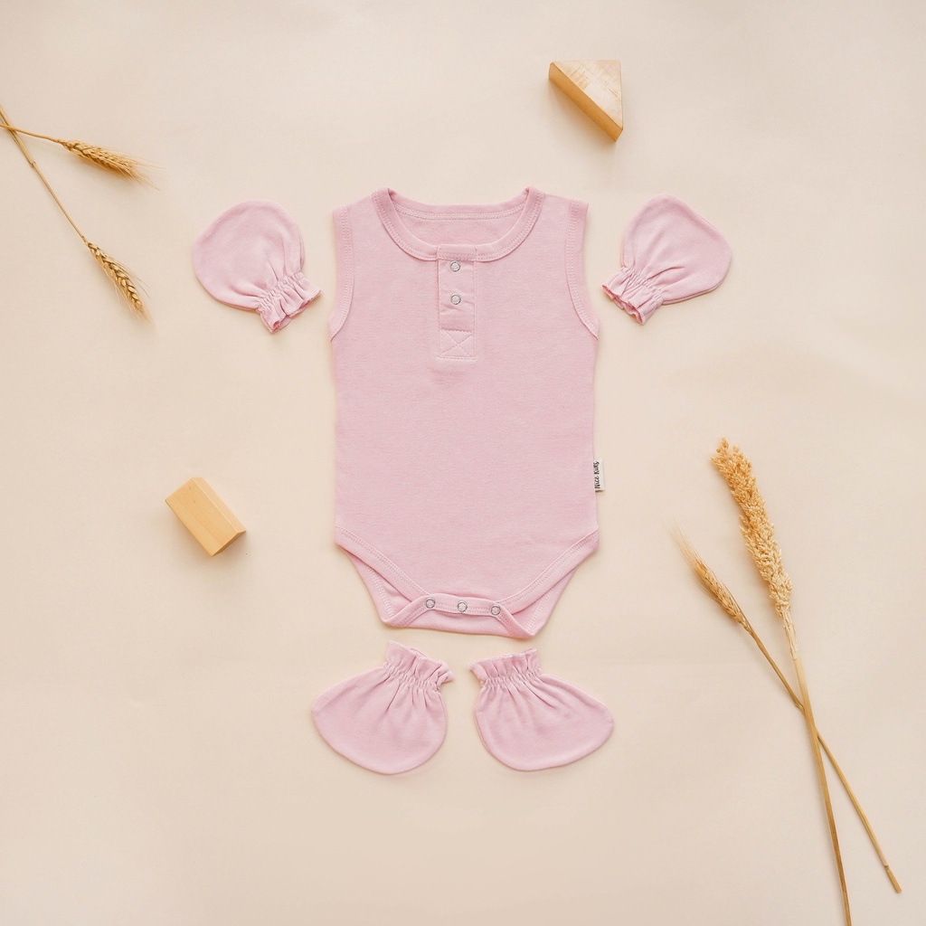 [REJECT SALE] Nice Kids - Sleeveless Snap Bodysuit Soft Pastel Color - (Baju Bayi / Bodysuit One Piece Jumper Romper Bayi)