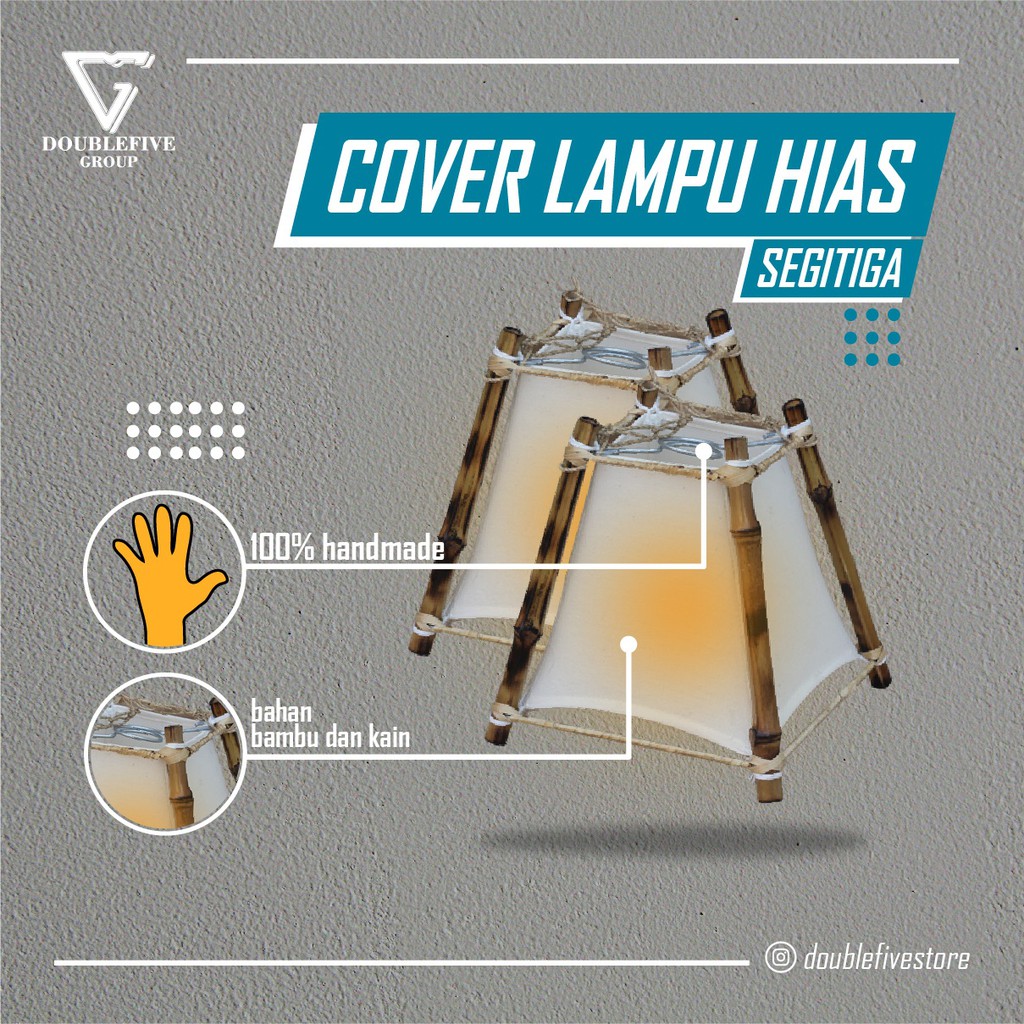 Kap Lampu Hias Bambu Kap Lampu Hias Gantung Klasik Bambu Segitiga Tradisional Uk 25 x 15 x 15