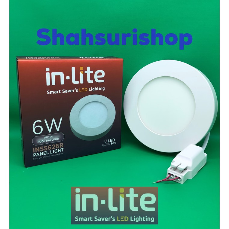 LED PANEL DOWNLIGHT INLITE IN-LITE 6W 6 W 6WATT BULAT INSS 626R OUTBOW