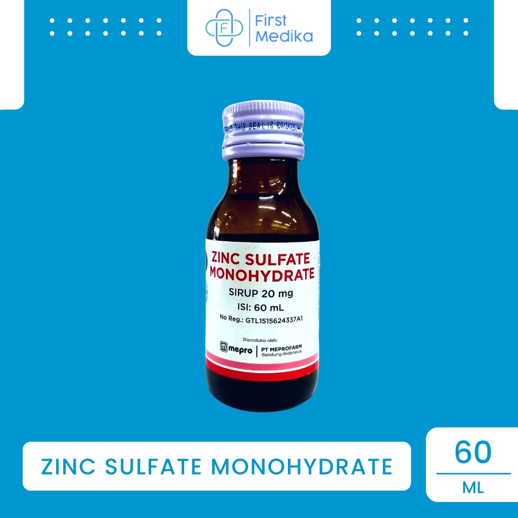 Zinc Sulfate Monohydrate 20mg/5ml Sirup 60ml - Pengganti Cairan Tubuh