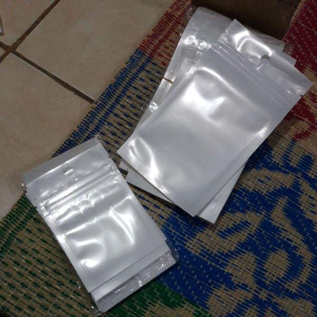 Sachet Plastik Putih 8x13 Cm [100pcs] - Kemasan Kombinasi Ziplock / Zip Bag