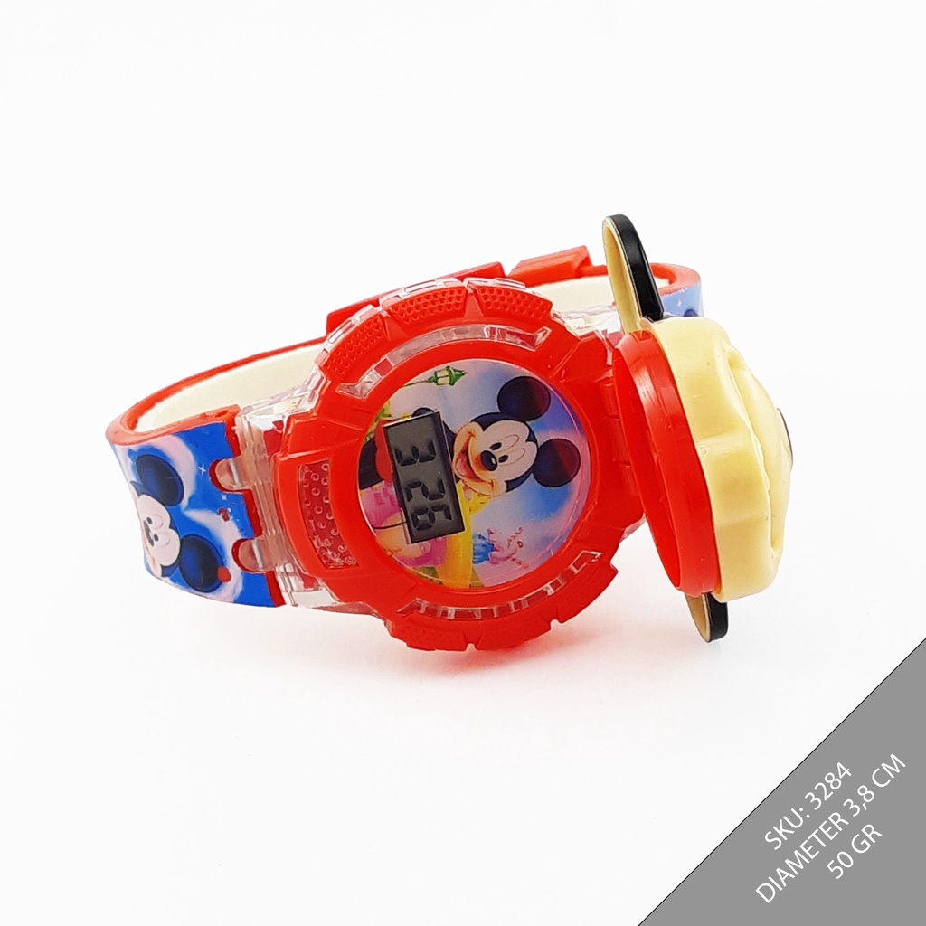 JAM TANGAN ANAK KARAKTER MICKEY MOUSE MUSIK DAN LAMPU