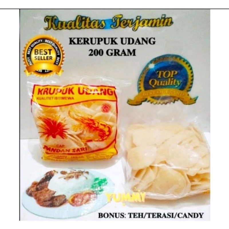 

KERUPUK UDANG 200 GR BONUS TERASI/CANDY