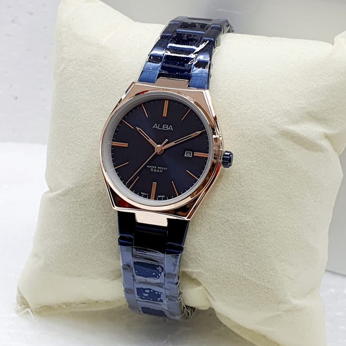 JAM TANGAN WANITA ALBA RANTAI PREMIUM TANGGAL AKTIF ANTI AIR
