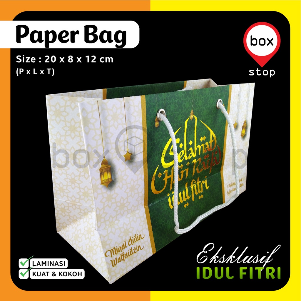 

Paper Bag Idul Fitri - Paper Bag Lebaran 20 x 7.5 x 12 cm - PL-3 (5 pcs)