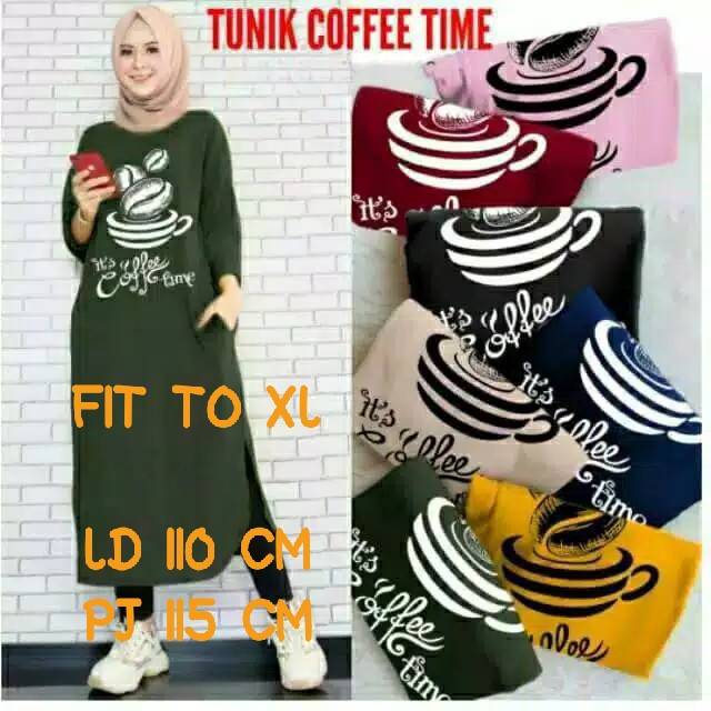 Tunik Kopi Time / Coffee Time [ LD 110 P 115 ]