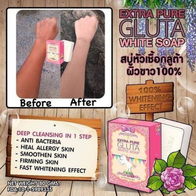 EXTRA PURE INSTANT WHITENING SOAP / SABUN PEMUTIH / SABUN INSTAN PUTIH / SABUN BATANG 100%