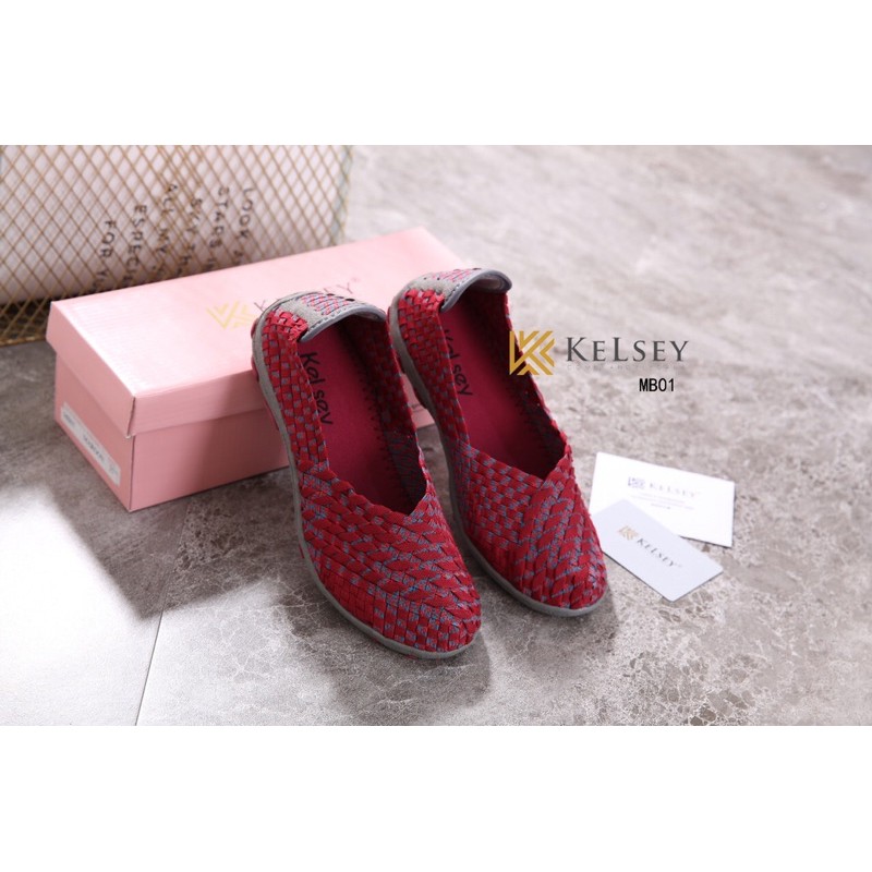 (GRATIS ALAS KAKI) NICOLE Sepatu Rajut Wanita Kelsey / Sepatu Flat Rajut Wanita MB01 Flats Shoes Rajut anyaman