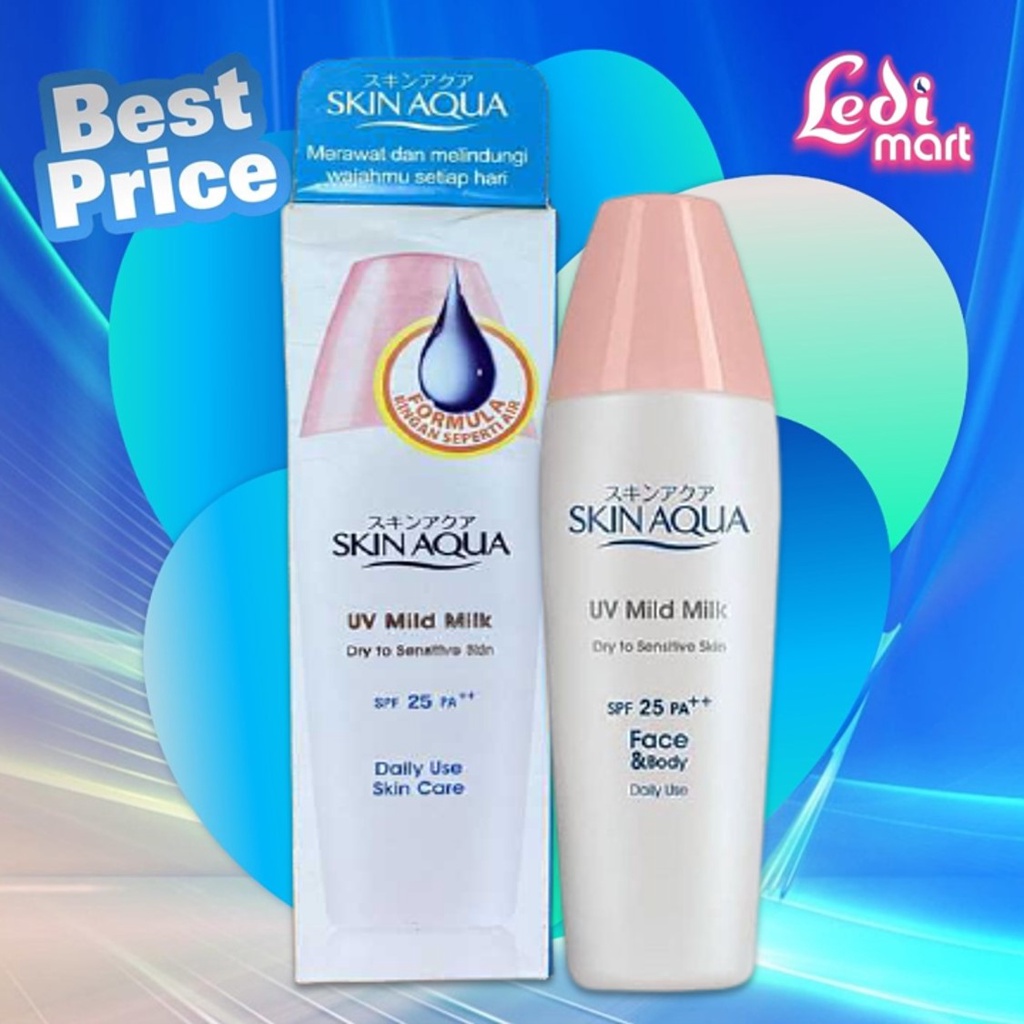 ORIGINAL Skin Aqua UV Mild Milk SPF25 PA++ 40gr / Sun Screen Wajah / Suncreen / Sun Block / Tabir Surya / LEDI MART