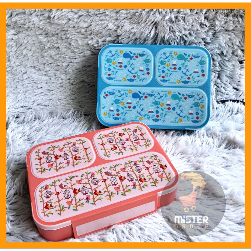 [COD] KOTAK MAKAN YOOYEE L642 3 SEKAT - LUNCH BOX ANTI TUMPAH - MISTER ORDER