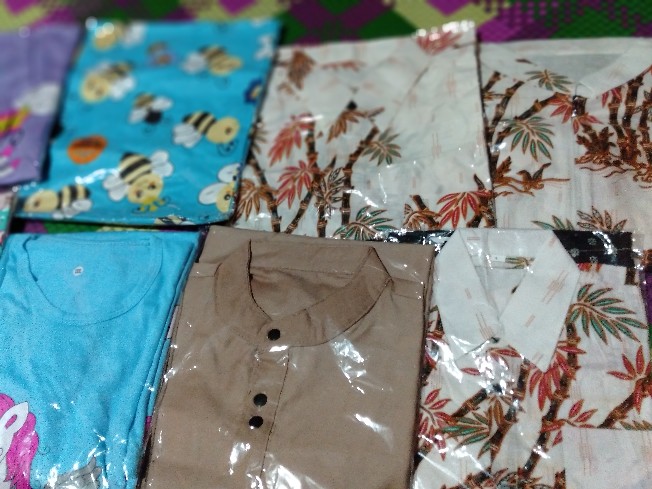 Batik Couple Keluarga Sania Ruffle Ori Ndoro Jowi Dnt Motif Bambu Putih