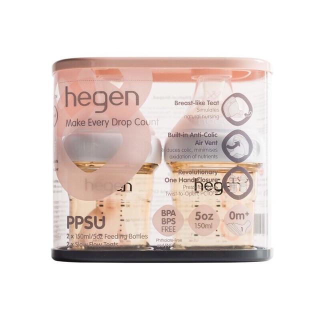 Hegen Feeding Bottle PPSU 150ml 1 &amp; 2-pack