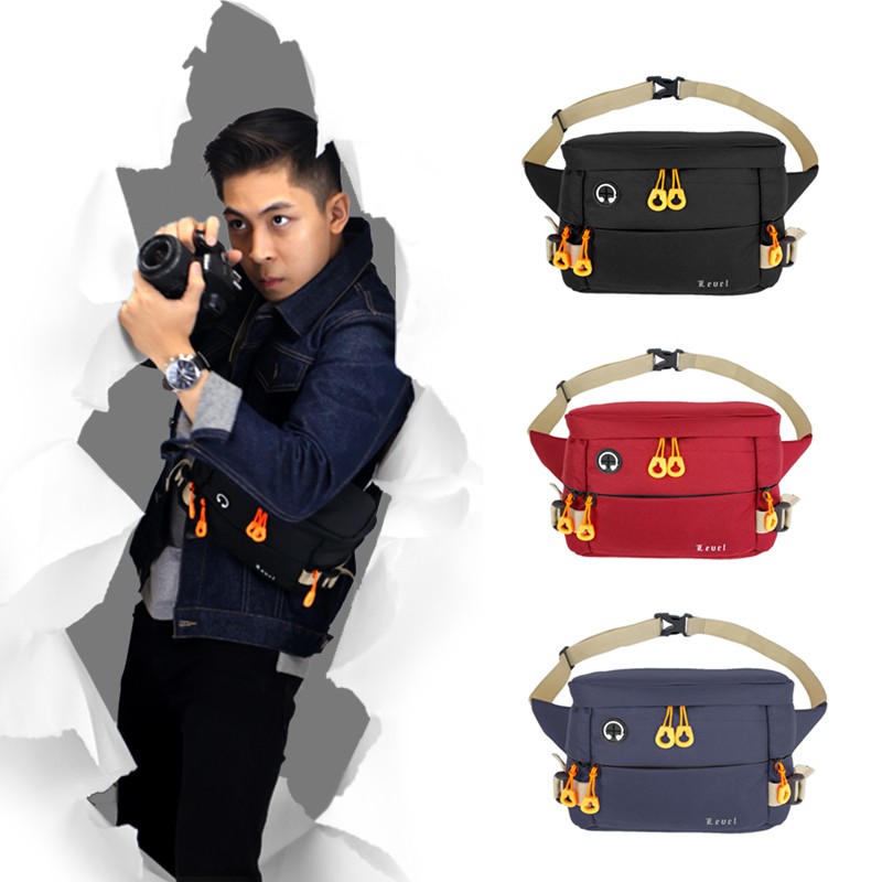 Handbagku - Tas Selempang Pria Level ERA Fashion Korea Tas Pinggang Kamera Grosir Murah