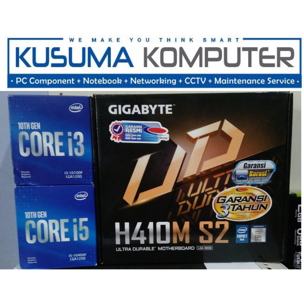 Paket Bundling Prosesor Intel Core i5-10400F + Gigabyte H410M S2