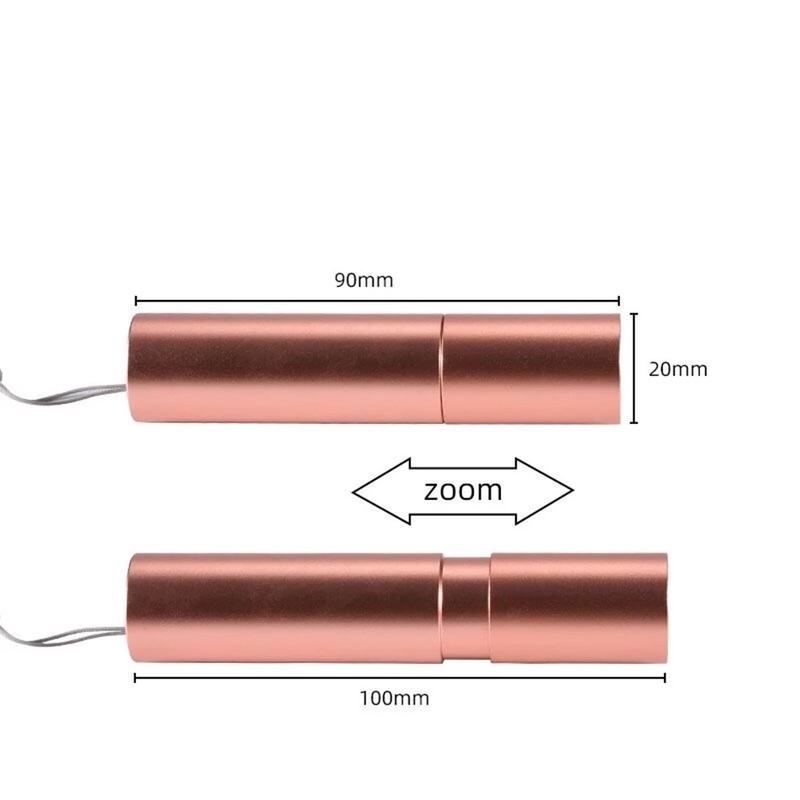 Senter Saku Mini Portable Usb Rechargeable Bahan Aluminum Alloy Dengan 3 Mode Zoom