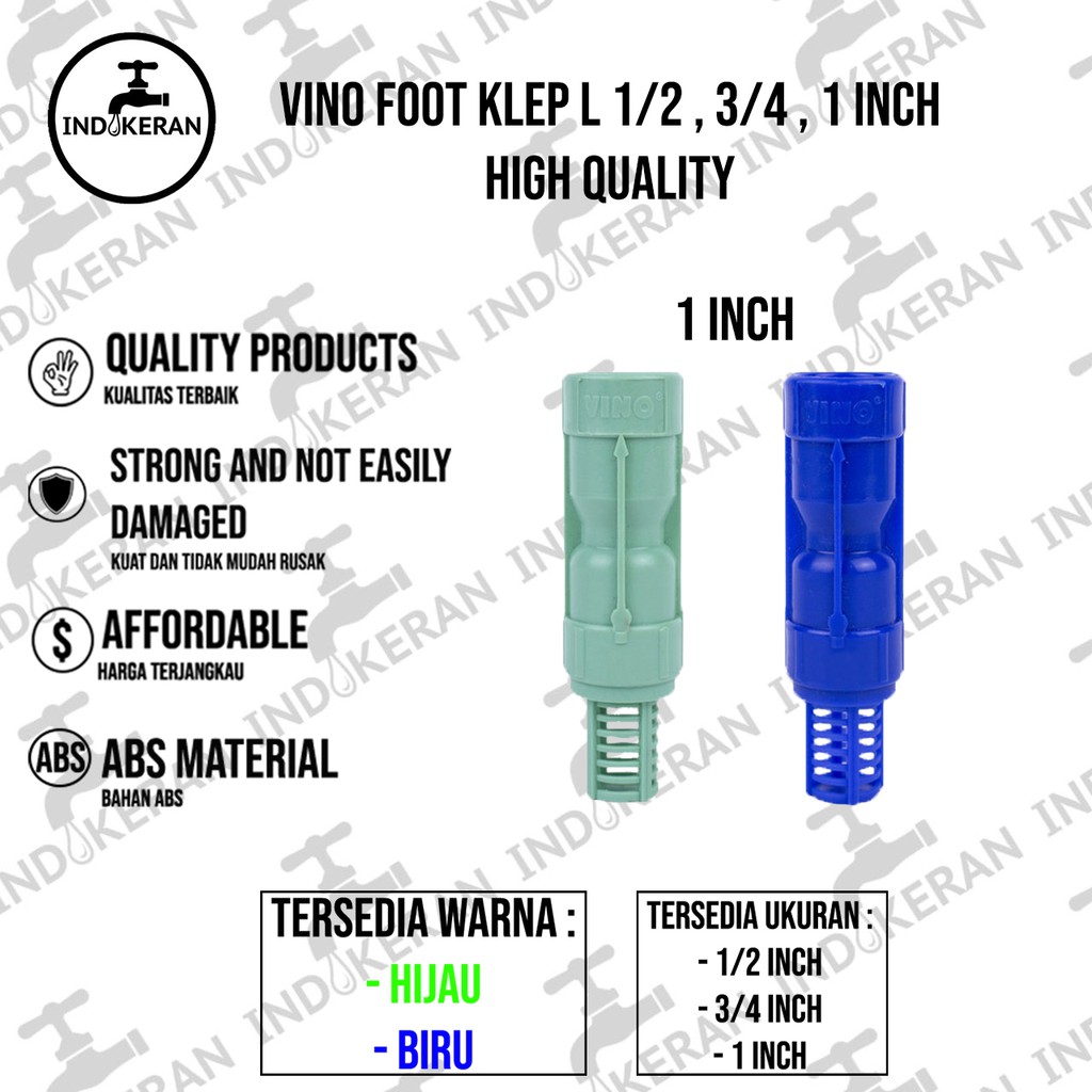 VINO - Foot Klep L - 1/2, 3/4, 1 Inch - High Quality