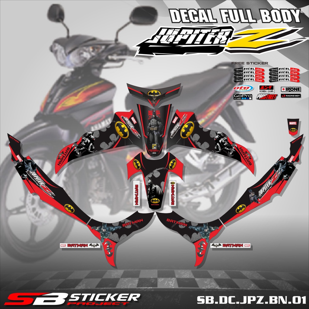 DECAL FULL BODY JUPITER Z BURHAN - DECAL STICKER FULL BLOCK JUPITER Z BURHAN 2006-2009 BATMAN