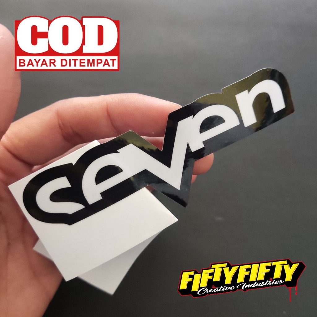 Stiker Print Cut SEVEN Stiker Printing Laminasi Glossy Stiker Motor Mobil Helm Sudah Membentuk Pola Desain