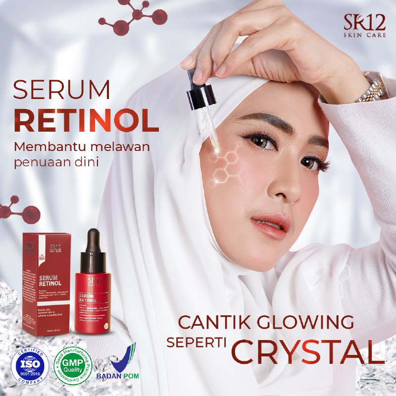 RETINOL SERUM SR12 | RETINOL 0,1% | ANTI AGING | AMPUH MENCEGAH PENUAAN DINI | DAPAT MENCERAHKAN KULIT WAJAH | MENGATASI JERAWAT