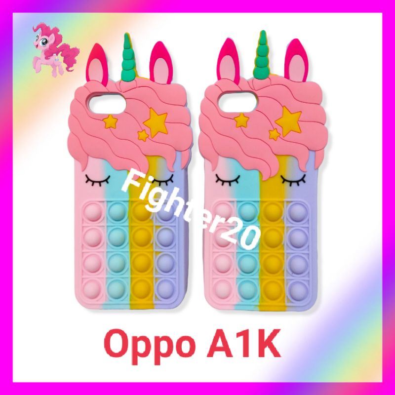 Case Unicorn Oppo A1K Kesing Hp Pop It Kartun Rainbow Softcase Warna Warni Pilihan Kekinian Lucu Imu