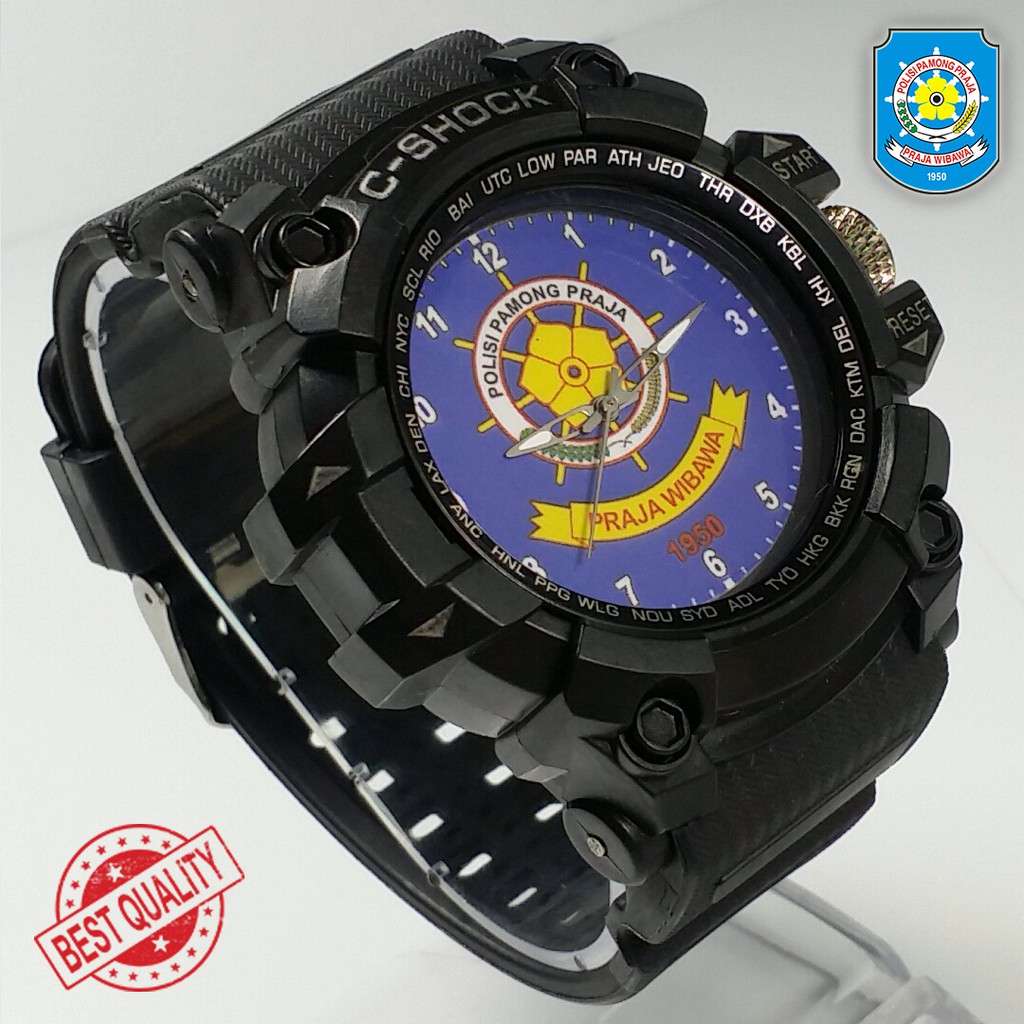 (BEST QUALITY) JAM POLISI PAMONG PRAJA {POL PP} FULL BLACK