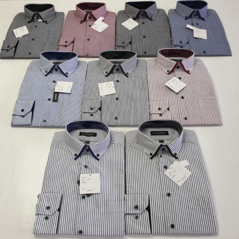 ALISAN KEMEJA SLIM FIT CORAK LENGAN PANJANG MOTIF 4