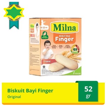 Milna Biskuit Bayi Finger Makanan Cemilan Usia 8-12 Bulan 52 Gram