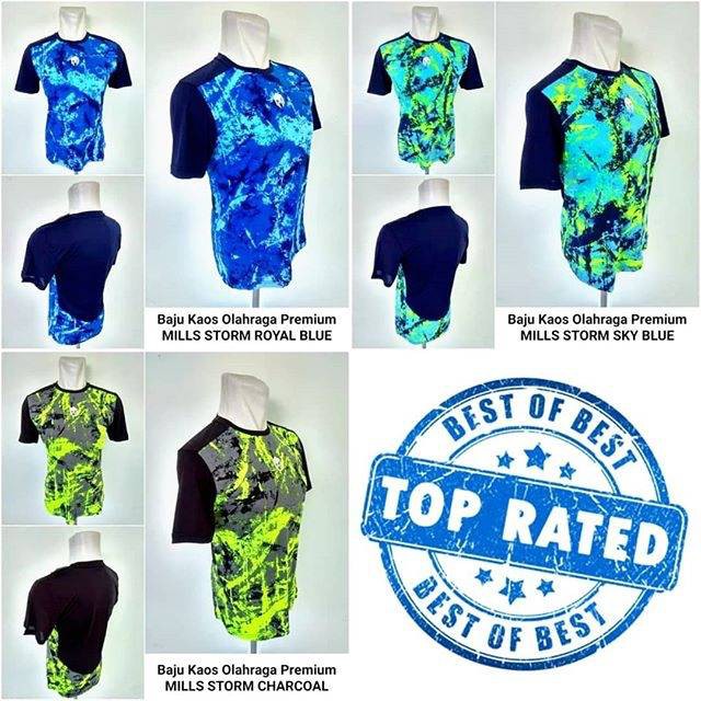 Asli  Kaos olahraga jersey MILLS STORM baju olahraga mills kaos mills original premium