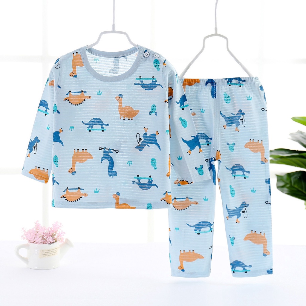 LKM280 Setelan Oblong Baju Kaos + Celana Panjang Set 2in1 Cewek Cowok Import [1KG 8PC] LITTLE KUMA