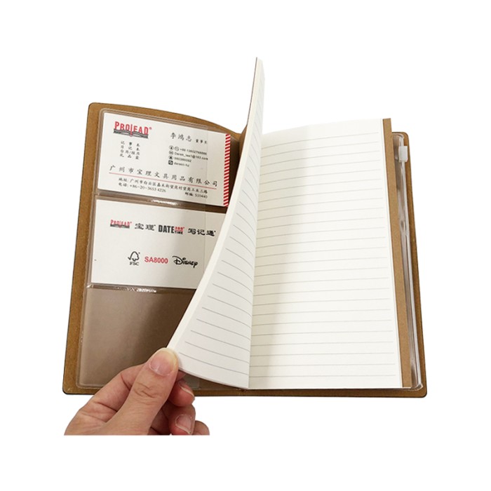 Triple W 4in1 Premium Leather Note Book Paper Kraft Grid Dotted Ruled Buku Kerja Catatan Agenda A5