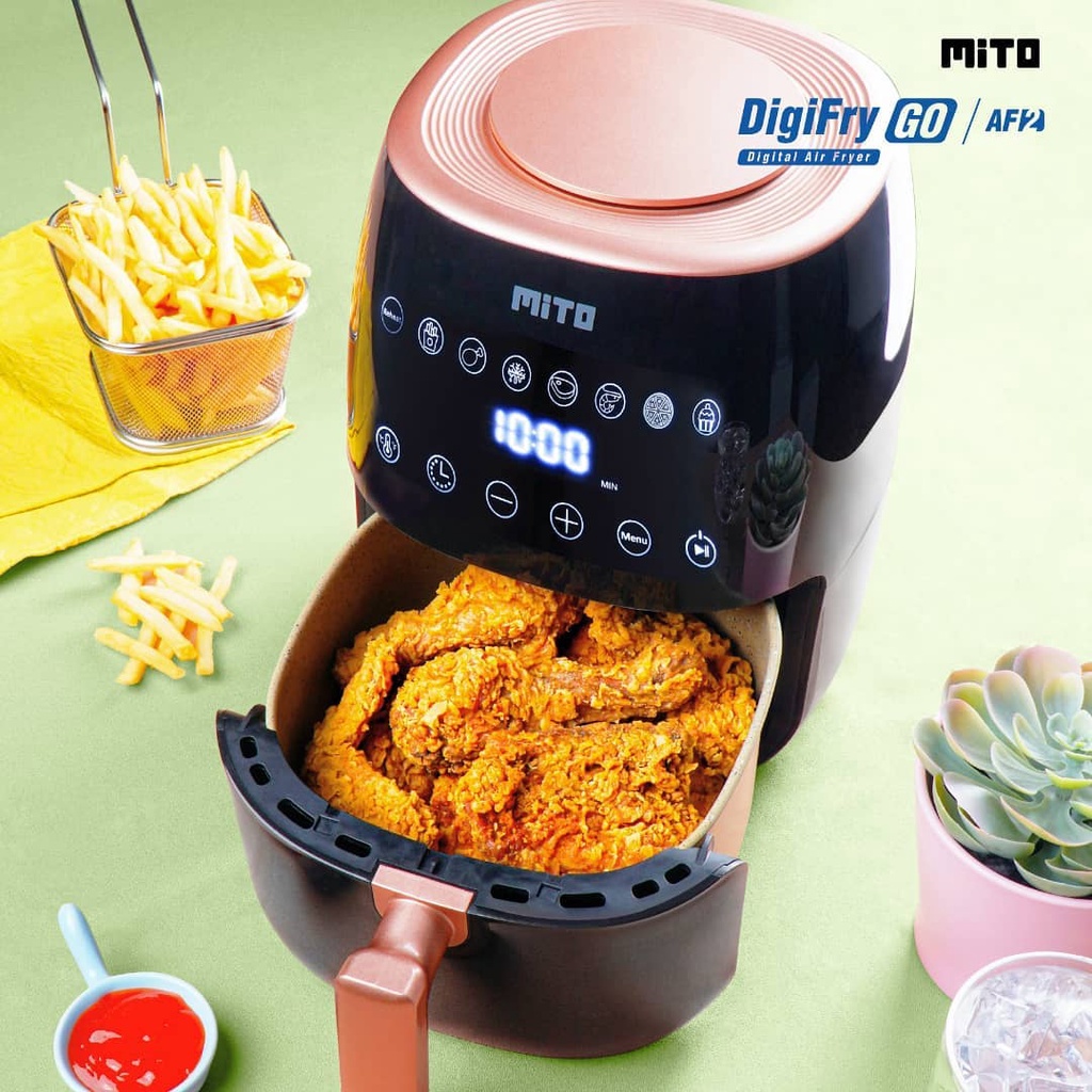 Mito Digital Air Fryer AF2 Menggoreng Tanpa Minyak kapasitas 3 Liter Low Watt Garansi Resmi