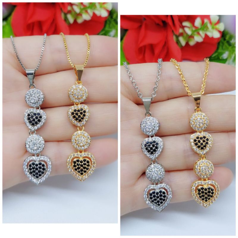 Set Kalung+Liontin Xuping full Permata Lapis emas 18k