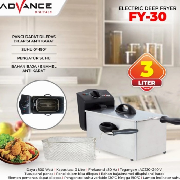 Jual Deep Fryer Electric Advance FY 30 Penggorengan Listrik 3L | Shopee ...