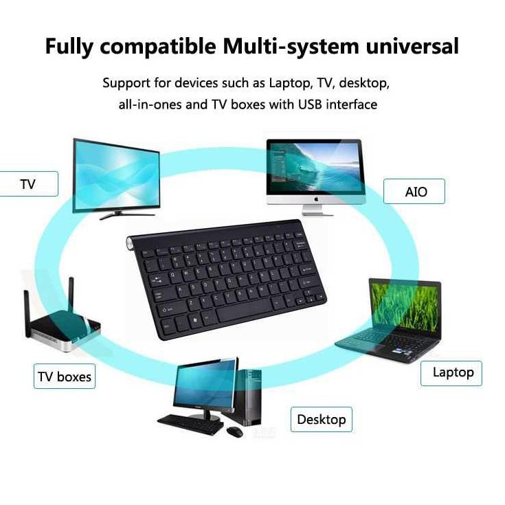 Harga Termurah 2.4G Wireless Keyboard and Mouse Protable Mini Keyboard Mouse Combo Set for Computer Laptop