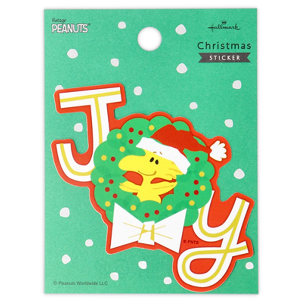 

Hallmark Peanuts Snoopy Christmas Sticker (Woodstock Wreath)