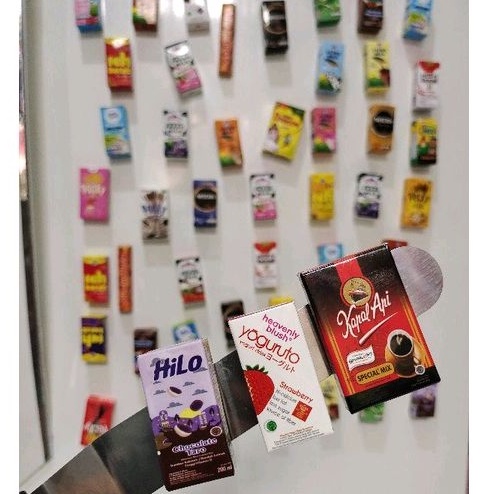Magnet tempelan kulkas miniatur susu kotak minuman kotak