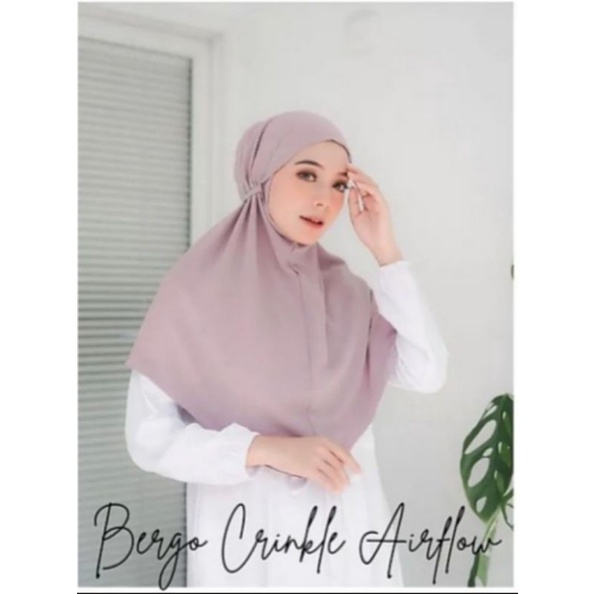 BERGO CRINKLE AIRFLOW | BERGO INSTAN TALI | JILBAB INSTAN CRINKLE AIRFLOW