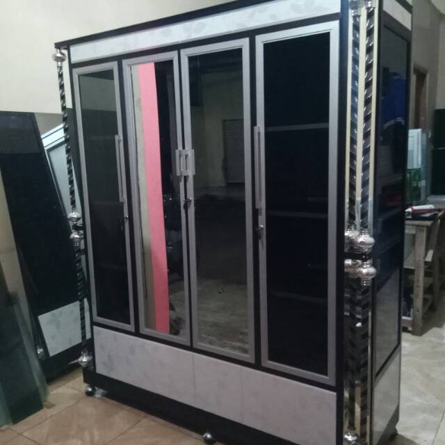  Lemari Pakaian Aluminium 2 Pintu Sliding Lemari 