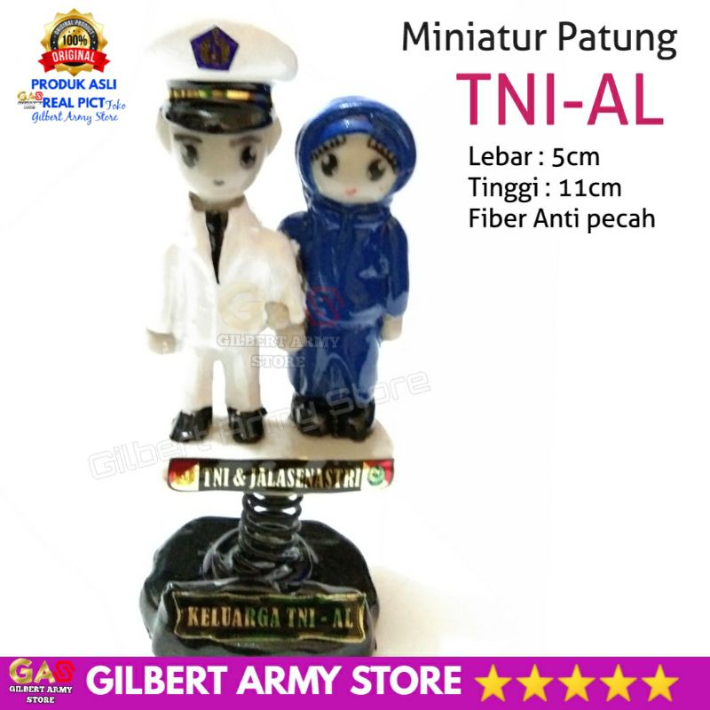 Miniatur Patung Tni Al Couple Pasangan Dashboard Mobil Pajangan Kado Unik Lucu Angkatan Laut Jalasenastri putih biru Pet Pdu