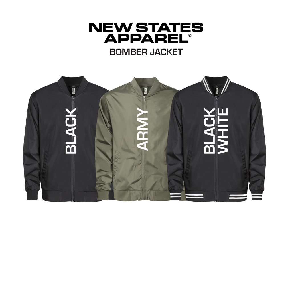 Jaket Polos Bomber Jacket New States Apparel 9830 Tahan Air Bahan Premium Dan Berkualitas