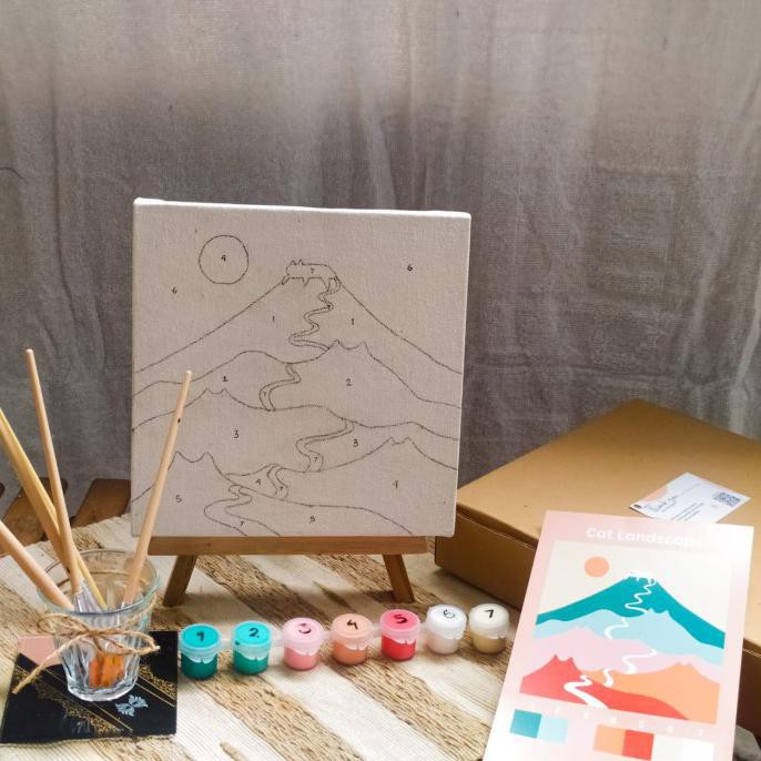 

TERLARIS PAINTING KIT BY NUMBERS CAT LANDSCAPE - PAKET 4 PERALATAN MELUKIS ART SET MENGGAMBAR